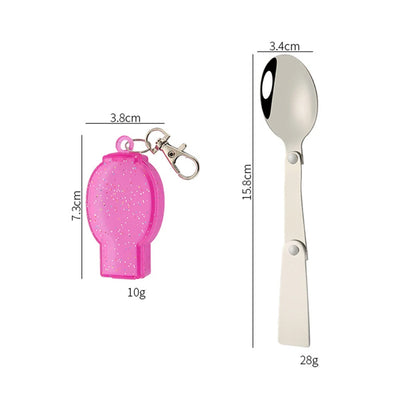 Outdoor Folding Travel Camping Utensil Stainless Pocket Spoon Fork Light Small Foldable Spoon Fork Camping Picnic Tool Tableware