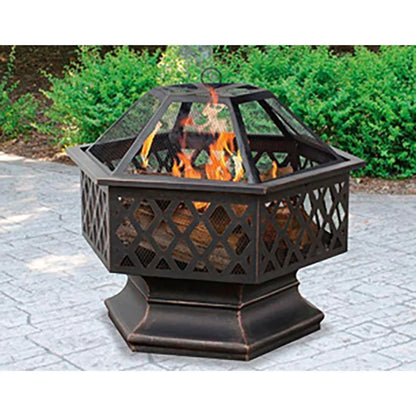 Stainless Steel Fire Pit Grill Wood PorTable Fire Pit Smokeless Table Top Fire Pit Smoke-free Large Camping Beer Fire Pit Garden