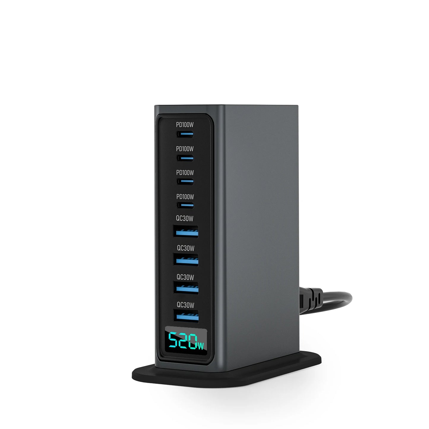 2026 New High Power Desktop Charger Adapter 520W Multi Port Laptop Mobile Phone Featuring 100W Gan Type C Charger