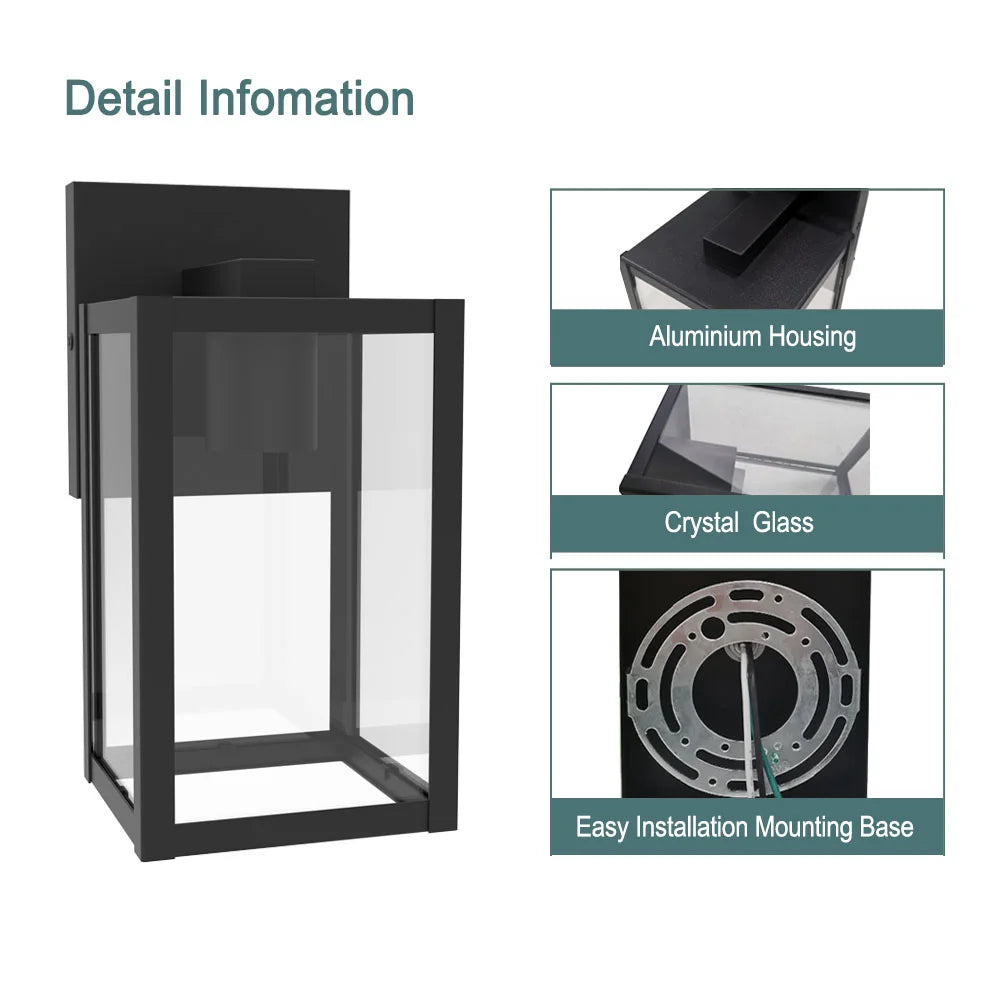 Exterior Wall Lighting 10 Inch E26 E27 Base Waterproof Aluminum Construction USA Warehouse Stock for Home Outdoor Yard