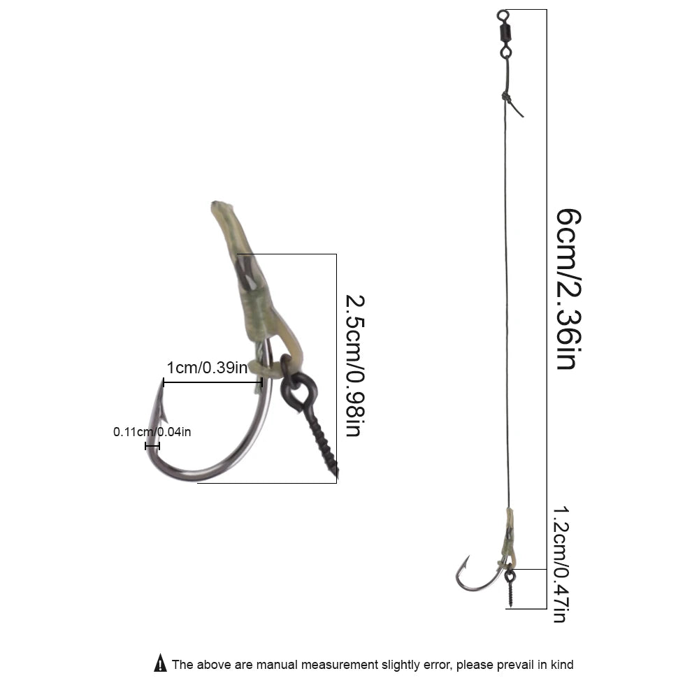 FTK Carp Fishing Hair Rigs Braided Line Thread Steel Hook Rigs Fishing Terminal Tackle