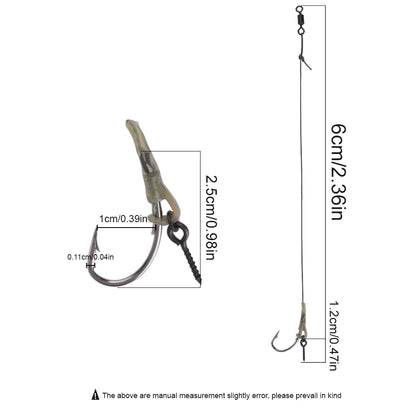 FTK Carp Fishing Hair Rigs Braided Line Thread Steel Hook Rigs Fishing Terminal Tackle