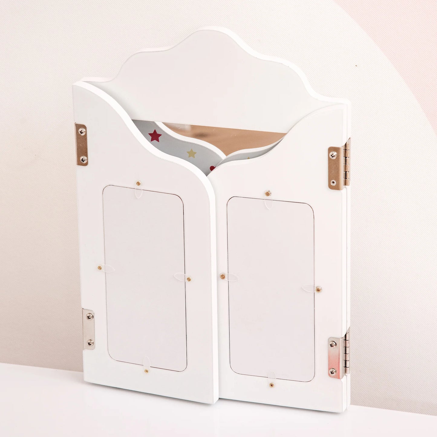 Homcom Wooden Children's Dressing Table with Mirror Stool Drawer Makeup Table Pink