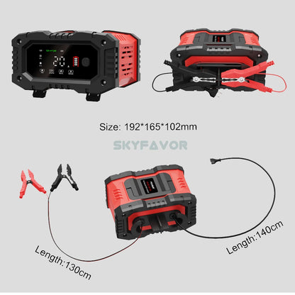 Lifepo4 Lead Acid Car Battery Charger 12V 24V 20A Fast Automatic Gel Agm Maintenance-free Deep Cycle Lead Acid Battery Charger