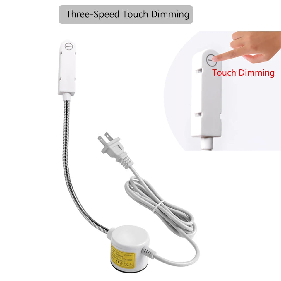Dimmable Sewing Machine LED Lights Flexible Work Lamp Industrial Lighting Magnetic Sewing Light 20/30LEDs for Drill Press Lathe