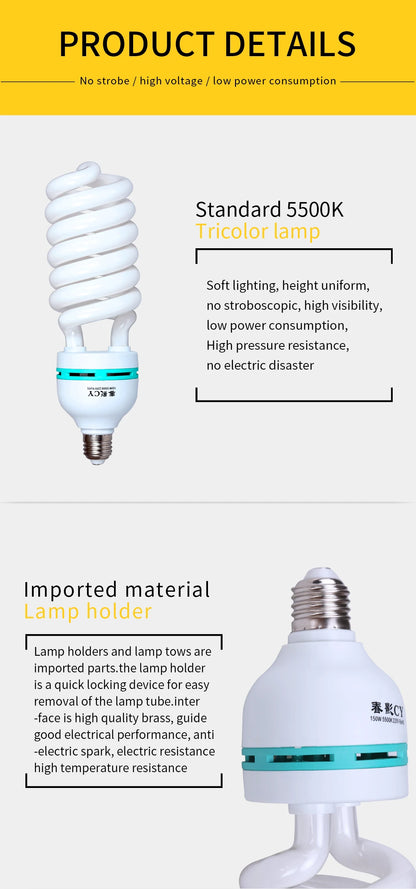 SH 135W LED Lighting Bulbs Photography Video Light Lamp Light Bulb Daylight E27 Socket For Softbox Photo Video Studio