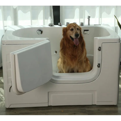 Modern Design Portable Rectangle Machine Air Massage Eco-Friendly Acrylic Large Dog Wash Station Free Standing Dog Spa Bathtub
