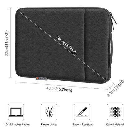 HAWEEL 15-16.7 Inch Laptop Sleeve Case Multi-Function Nylon Storage Briefcase Bag with Zipper Handle Elegant Handbag Design
