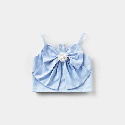 Sweet Princess Dress Collection for Girls Solid Patterns and Bows Clothing Sets for Children