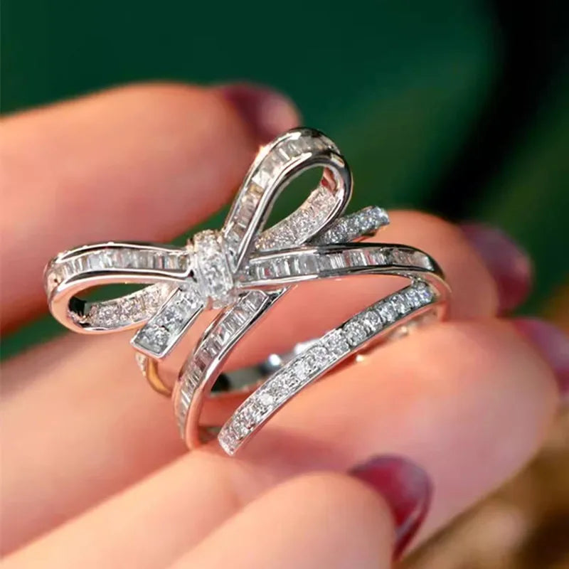 T0907 Diamond Ring White Gold Natural Baguette Cut G Color Women's Engagement Ring