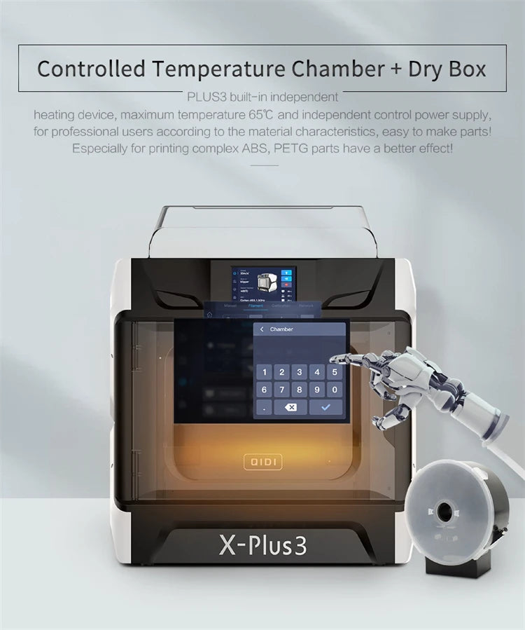 QIDI TECH X-PLUS 3 3D Printer High Speed Printing 600mm/s Large Print Size 280*280*270mm