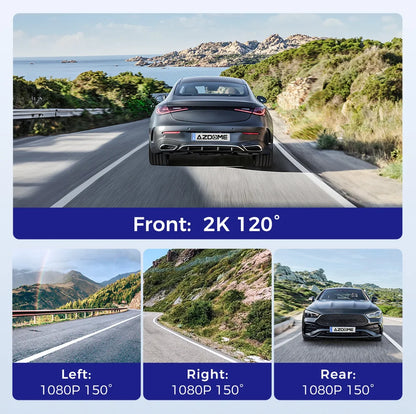 AZDOME Dash Cam M660 2K+3*1080P 4CH Car DVR GPS 5G Wifi Built-in 128GB EMMC Voice Control 24H Parking Monitor Super Night Vision