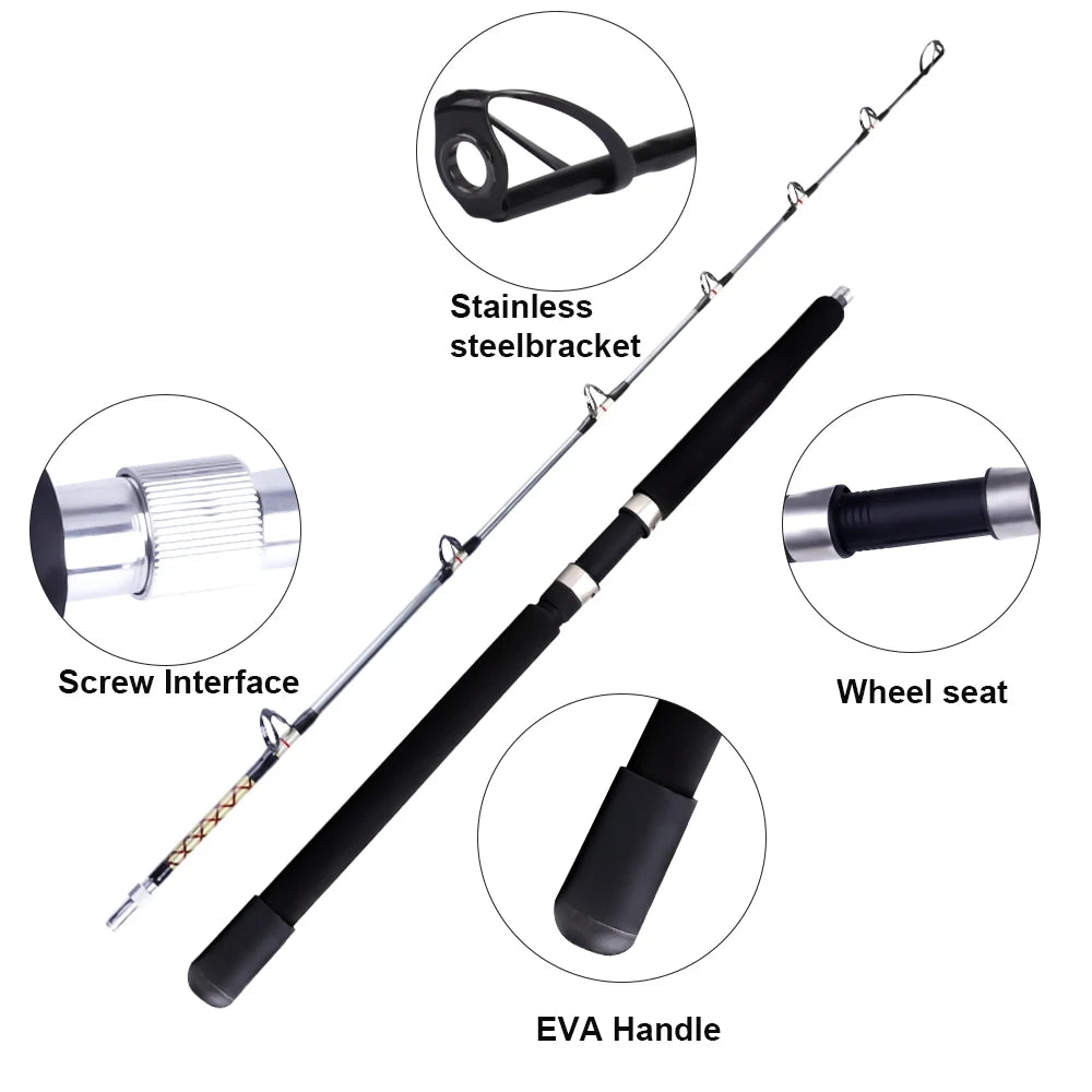FTK 1pcs 2m Spinner Fishing Rods Fishing Rods for Bass Trout Walleye Catfish