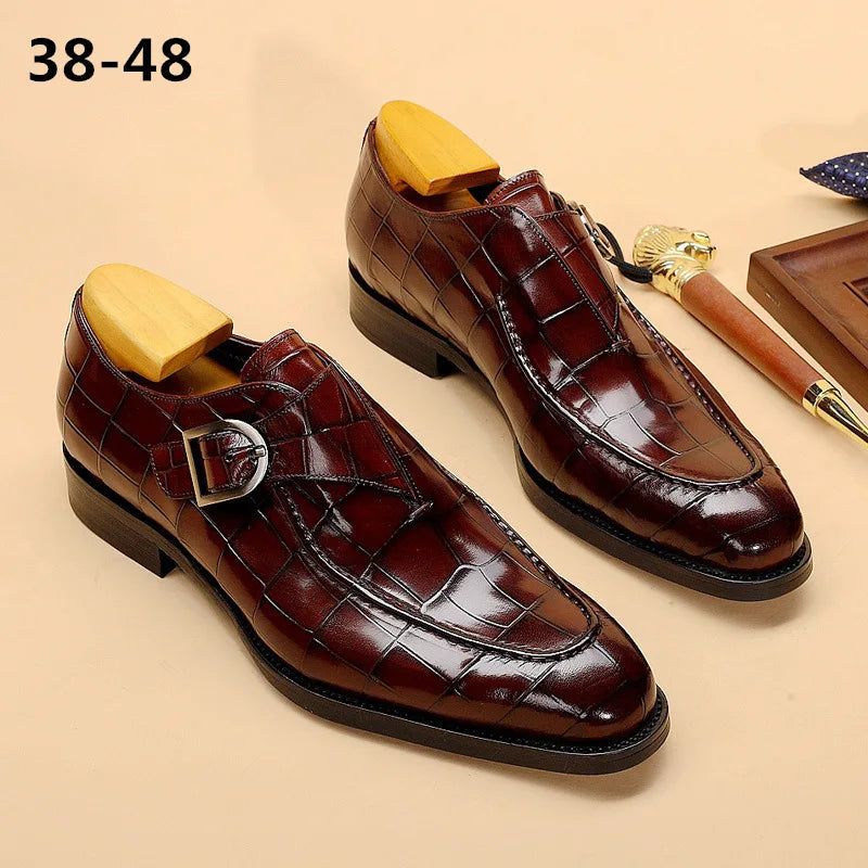 ClassicPattern Business Flat Shoes Men Designer Formal Dress Leather Shoes Men's Loafers Valentine Gifts Shoes