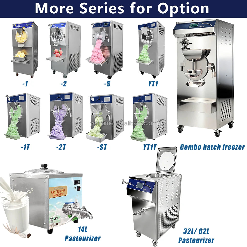 YourTime USA in Stock 108L/H 10 Program Italian Hard Ice Cream Machine Batch Freezer Artisan Gelato Acai Machine for Sale