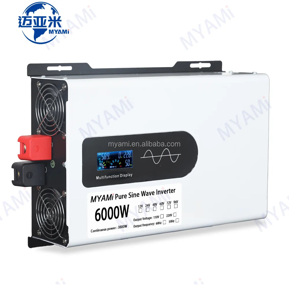 For Dual Output 3000W 12-96V DC Input Grid LCD Display Solar AC 220V Inverter Pure Sine Wave Low-Frequency Air Conditioner