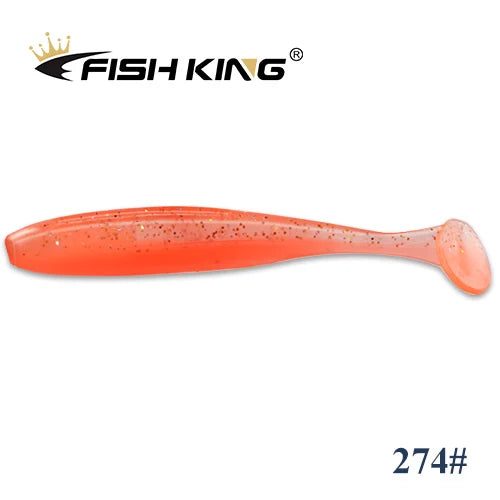 FISH KING Easy Shiner Fishing Lure 50mm 75mm 100mm Wobblers Carp Fishing Soft Lures Silicone Artificial Double Color Bait T Tail