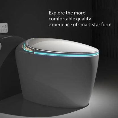 Intelligent Egg-Shaped Smart Toilet for Home Use Full-Automatic Flip Foam Shield Siphon Type Sterilization Instant Hot P-Trap