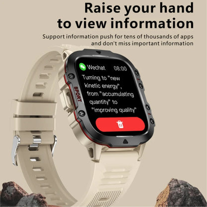 Outdoor Smart Watch for Men 1.96'' Rugged Smartwatch for IPhone and Android IP68 Waterproof Fitness Tracker Watch