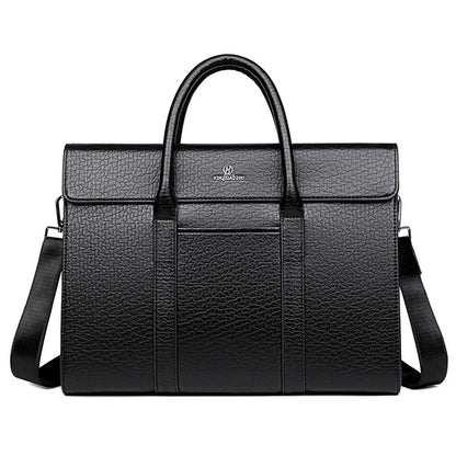 New Style OEM Men's High Quality Business Briefcase PU Leather Computer Soft Bag Single Shoulder Messenger