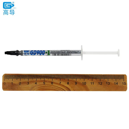 12 Pieces Net Weight 1 Gram Gray GD900-1 Thermal Conductive Grease Paste Plaster Heat Sink Compounds for CPU GPU Syringe Packing