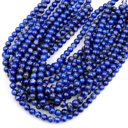 Great Gems Genuine 100% Natural Blue Lapis 3-12mm Ball Beads Casual Unisex Necklace for Anniversary