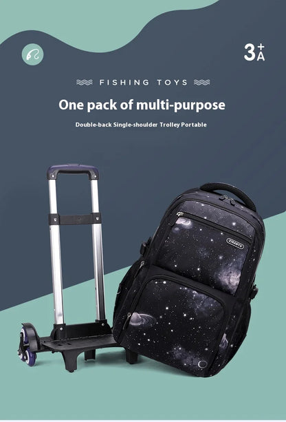 Japanese Korean Student Backpack Large Capacity Multi-Layer Breathable Design Waterproof Stylish Trolley for Stair Climbing