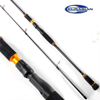 2.10m 10-30g MH Fast Action Carbon Spinning or Casting Fishing Rod Ceramics Gold Ring Guide Handle with Hard EVA+ruber Cork