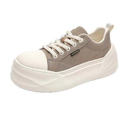 Empire Pipe Men's Chunky Sneakers Toe Mesh Upper Breathable Platform Lace-up Casual Shoes Summer Style Rubber Outsole Shoe