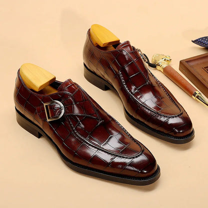 ClassicPattern Business Flat Shoes Men Designer Formal Dress Leather Shoes Men's Loafers Valentine Gifts Shoes
