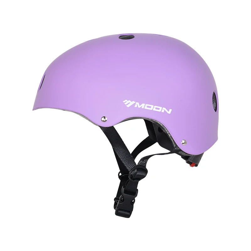 MOON MTV12 CE EN1078 ABS+EPS Integrated Protective Skateboard Helmet Adjustable Strap 11-15 Air Vents Unisex Sport Skating