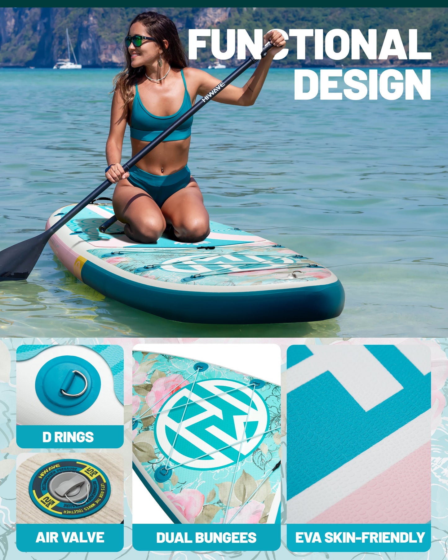 New Design European Warehouse Stand up Paddle Board 11'x34''x6'' Inflatable sup Paddle Board with Heat Sealing Technology