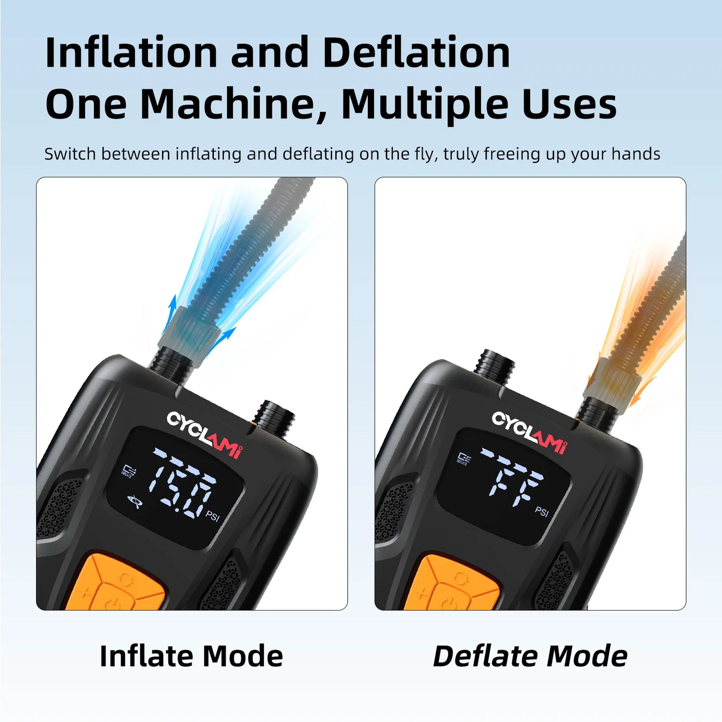 CYCLAMI 20PSI Outdoor Electric Inflation Pump Wireless Air Inflator for Inflatable SUP Stand up Paddle Board Tire Plate Boat