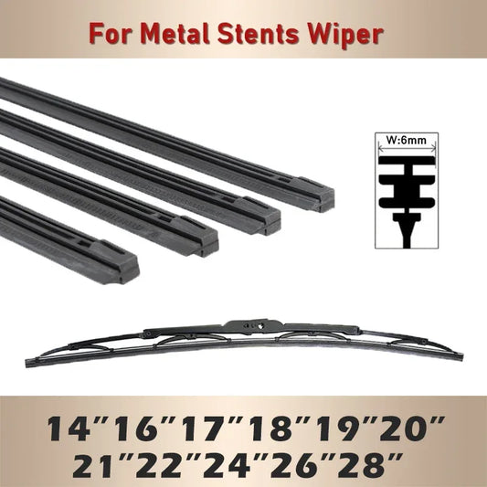 Car Vehicle Insert Rubber strip Wiper Blade (Refill) 6mm Soft 14" 16" 17" 18" 19" 20" 21" 22" 24" 26" 28" 1pcs Accessorie