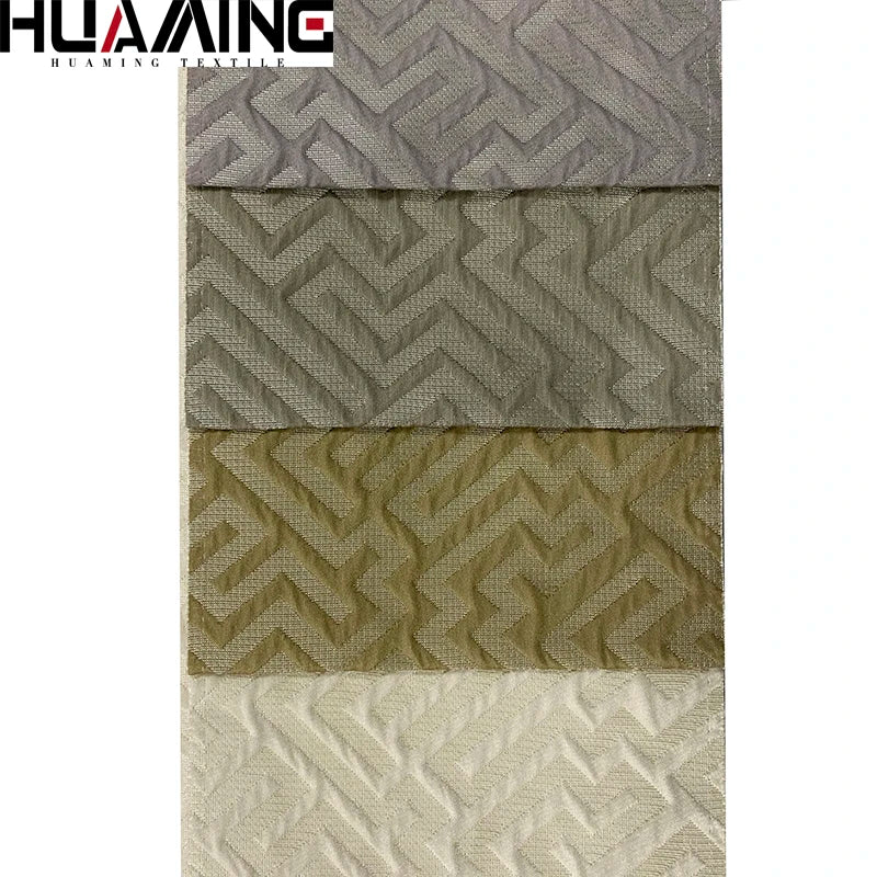 High Quality Jacquard Yarn Dyed Fabric Geometry Patterns Anti-Static Wholesale Sofa Upholstery with Woven Technique