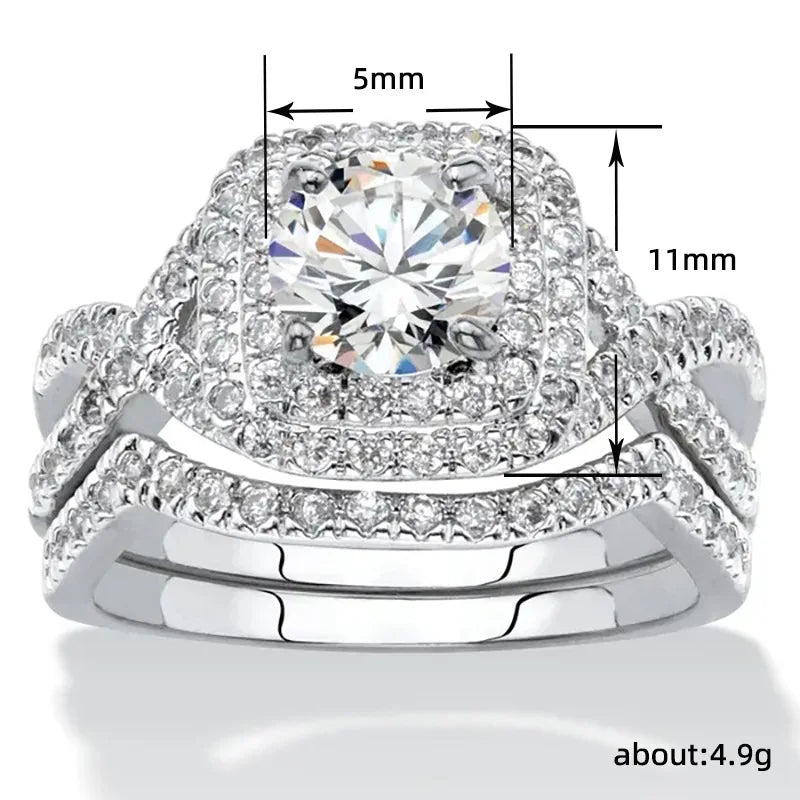 Q103 Women's White Gold Diamond Engagement Ring Round Brilliant Cut Natural G Color Halo Design