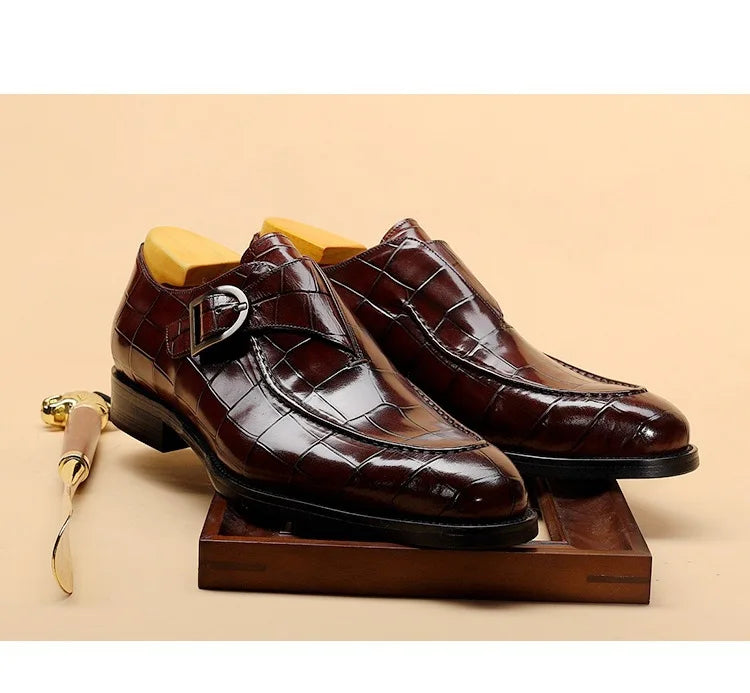 ClassicPattern Business Flat Shoes Men Designer Formal Dress Leather Shoes Men's Loafers Valentine Gifts Shoes