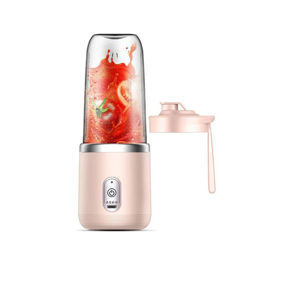 Custom Logo 6-Blade Mini Portable Electric Fruit Juicer Hot Sell USB Rechargeable Juicer Blender with Cup for Car Use