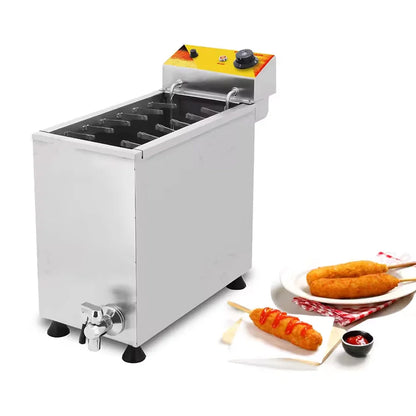 XEOLEO Commercial 25L Korean Cheese Hot Dogs Sticks Frying Machine Mozzarella Hot Dog Maker Machine Corn Dog Deep Fryer Machine