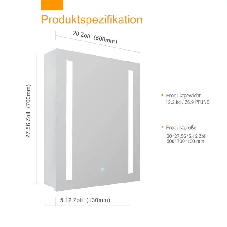 RTS Spot 1pcs Newest Arrival Bathroom Cabinet Touch Switch Anti-fog Medicine Cabinet LED Mirror Cabinet