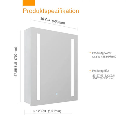RTS Spot 1pcs Newest Arrival Bathroom Cabinet Touch Switch Anti-fog Medicine Cabinet LED Mirror Cabinet