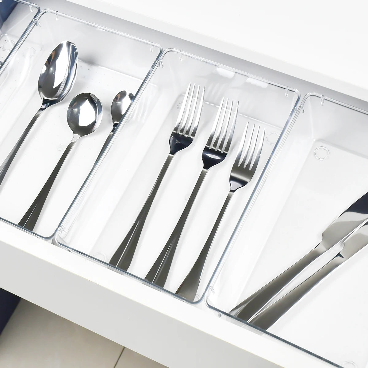 16pcs Kitchen/bathroom/office/jewelry Drawer Organizer Under Desk Drawer Organizer Set clear Storage Box