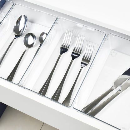 16pcs Kitchen/bathroom/office/jewelry Drawer Organizer Under Desk Drawer Organizer Set clear Storage Box