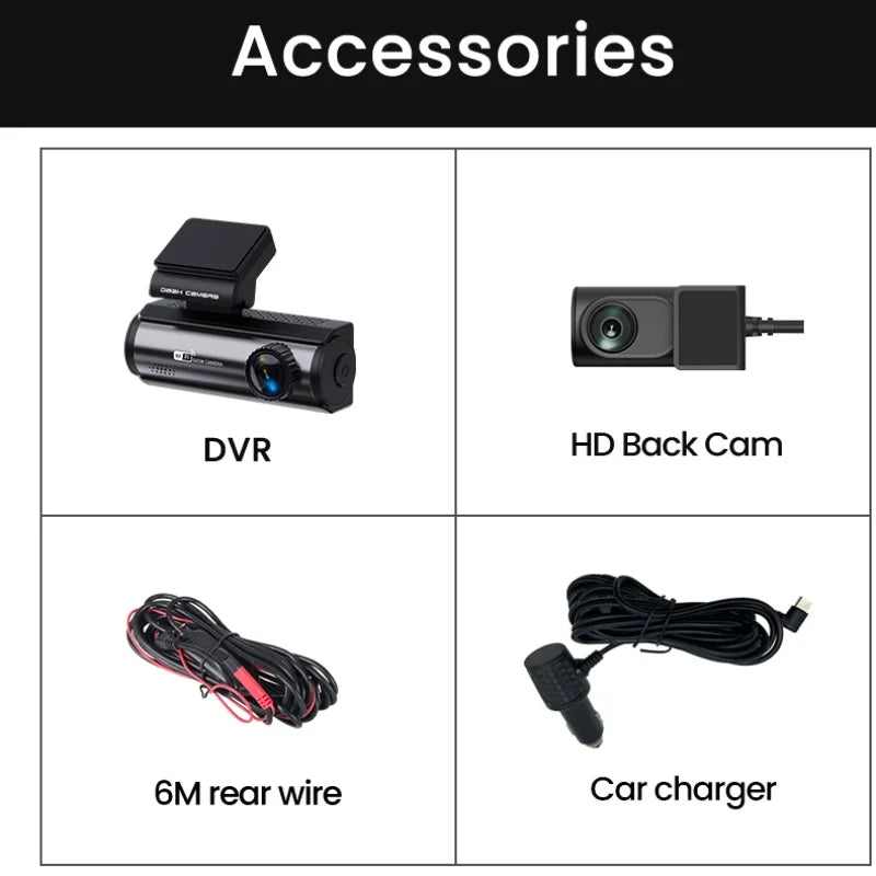 4K 3.2 Inch Hidden Mini Dash Cam With Front and Rear Wifi GPS FHD 2160P Rear View Camera Night Vision Auto Camera for Car