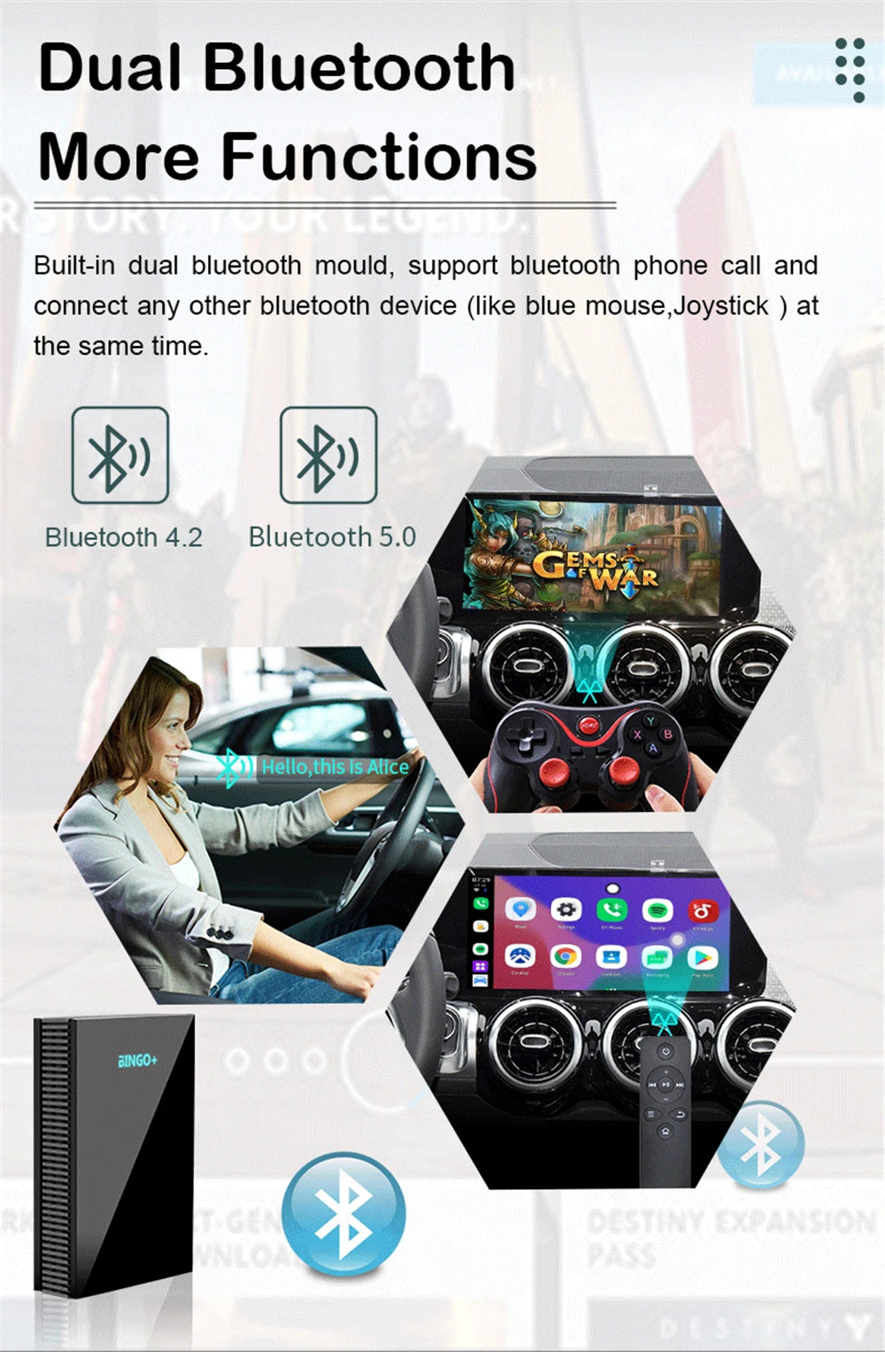 BINGO+ 2021 New 4+64G Wireless Carplay IOS Android Auto Ai Box Car Multimedia Player Wifi Usb HDMI for Youtube Box
