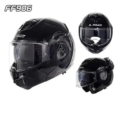 LS2 FF906 Full Face Flip up Helmets Motorcycle Modular Double Visor Helmet Built-in Lens ECE Capacete Casque Casco Moto