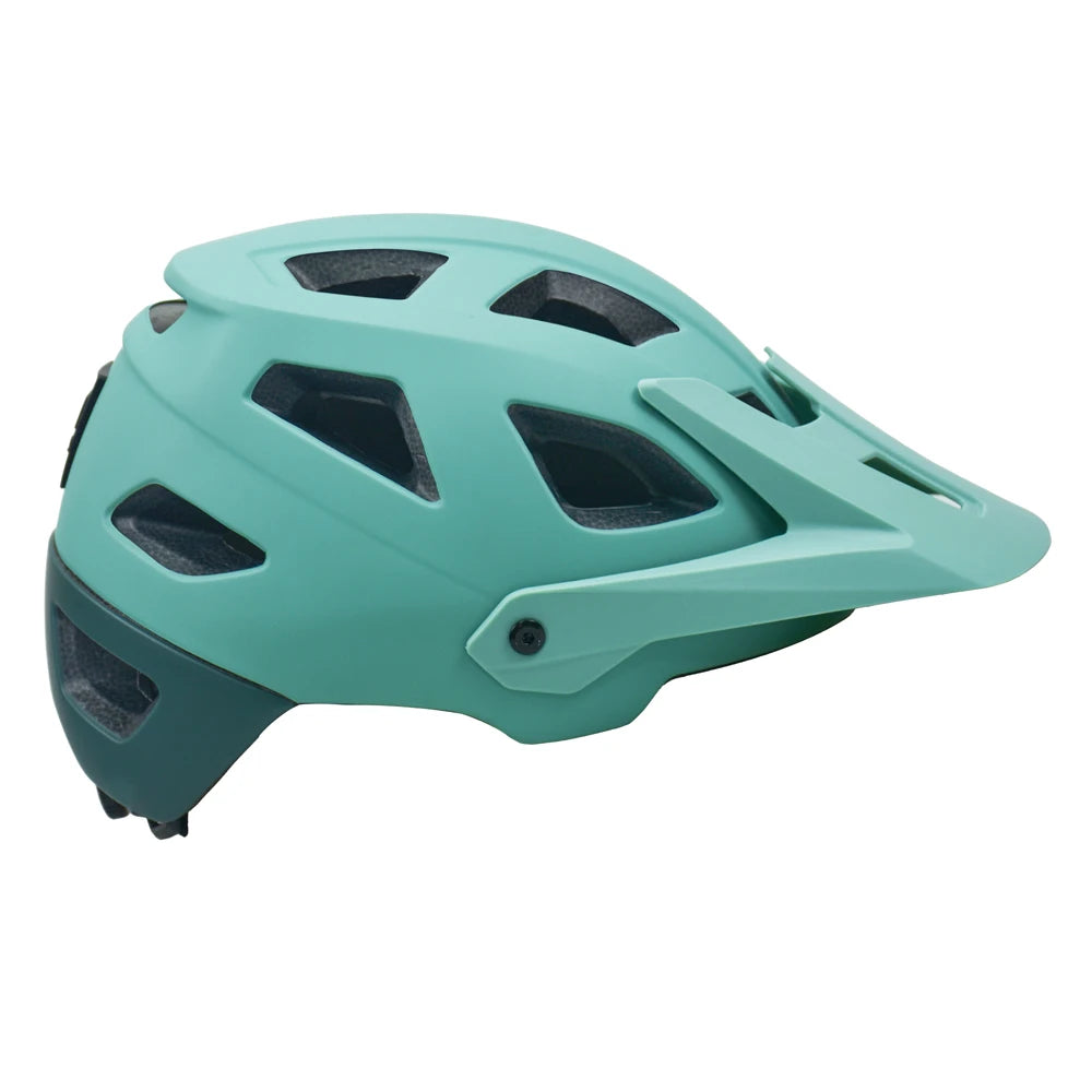 2025 NEW LA Bike Helmet with Visor Moutain Bike Helmet with Rear Light Rechargeable Intergrally-mold PC Shell Led Lights Helmet