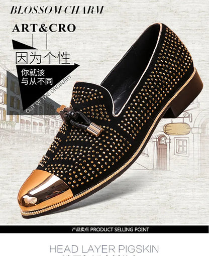 Autumn Metal Soup diamond COW LEATHER Luxurious Commercial affairs Customized Personality Party Socialize Shoes