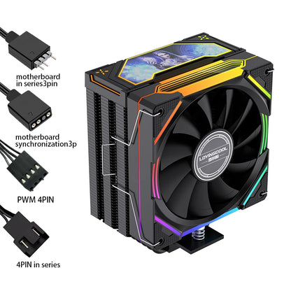 LOVINGCOOL Custom Intel CPU Cooler RGB 115x Radiator PC TDP 220W Quiet Cooler 120mm Cooling Fan for Gaming Case PC CPU Coolers