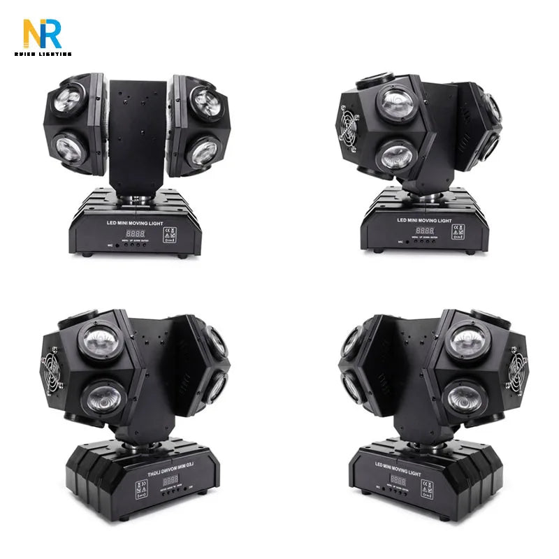 Factory Direct RGBW 4in1 Laser Moving Head Light Double Head Beam Stage Effect Light 12*10w LED Rotating Light